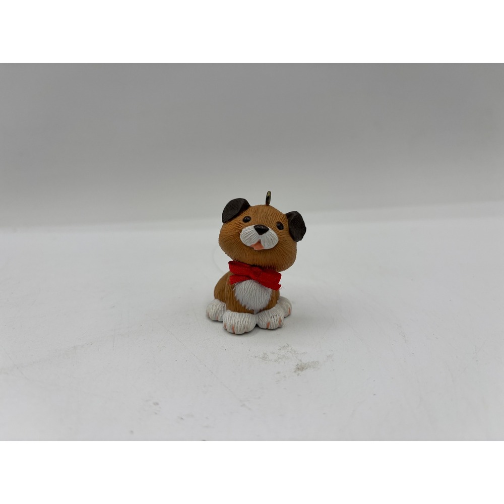 Hallmark Keepsake Dated 1983 Vintage Holiday Puppy Handcrafted Ornament